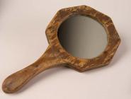 Hand mirror made by inmates of the Island Farm...