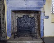 Replica of an original cast iron fireback,...