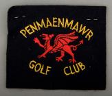 Penmaenmawr Golf Club blazer badge, 20th century