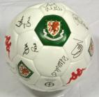Football signed by the Welsh team, 2001-02