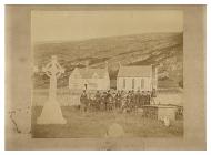 A group of Bardsey residents outside the '...