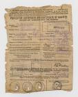 Demobilisation Certificate, September 1919