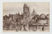 Postcard of the ruins around the belfry at Mons...