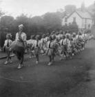 Llangollen. Children marching, May Day 1953