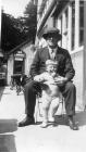 Llangollen. A child with his grandfather