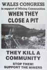 Wales Congress poster supporting miners