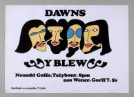 Poster i gig 'Dawns Y Blew', 1967