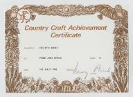 Country Craft Achievement Certificate,...