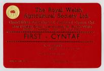 Certificate and Adjudication of the Wales Y.F.C...