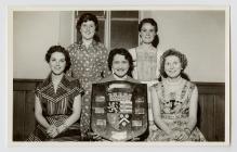 Mydroilyn Y.F.C. winning a shield for selling...