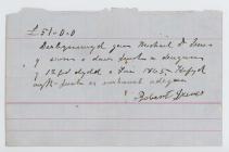 Receipt from Robert James to the Rev. Michael D...