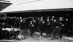 Colliers fetching their lamps, Oakdale Colliery...