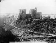 view of Cilgerran castle from the quarry