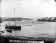 Harbwr Abersoch wedi storm fawr Hydref 1896