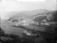 view of Llansannan from Hendre Wood