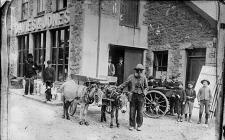 Donkeys outside a warehouse, Pwllheli (copy of...