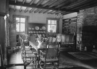 Dining room at Dderw, Rhayader