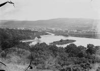 View of Llandrindod and lake