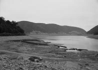 Remains of a house visible in an Elan Valley...