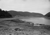 Remains of a house visible in an Elan Valley...