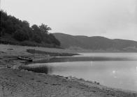 Remains of a house visible in an Elan Valley...