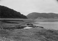 Remains of a house visible in an Elan Valley...