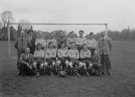 Builth Juniors football team 1949-50, taken at...