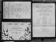 Robert Owen memorial card and order of funeral...