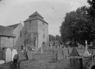Clun church - tower restored 1915