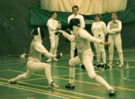 Foil bout at the Aberystwyth Fencing Triangular...