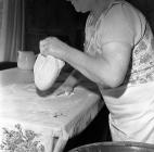 Kneading bread, Llanddewibrefi, Cardiganshire ...