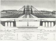 A plan & view of a chain bridge