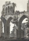 The nave of Llandaff cathedral in ruins, taken...