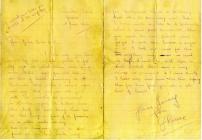 Private John Llewellyn Job letter 11 June 1916