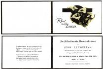 In Memoriam card for Private John Llewellyn Job