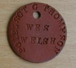 Sgt George H Thompson's identity tag,...