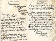 A Lewis letter thanking Zoar chapel, 1918