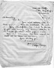 D Edgar Phillips letter thanking Zoar chapel, 1918