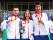 Y beicwyr Geraint Thomas, Nicole Cooke & Tom...