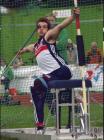 The thrower Nathan Stephens in competition