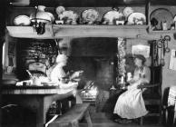 Kitchen fireplace at Plas Penmynydd in Angelsey