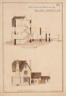 Semi-dtached gothic villas - section and side...