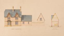 Detached house and stable - east elevation -...