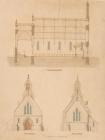 Longitudinal sction and elevations of church ...