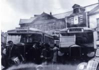 Buses at the Circle Tredegar