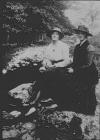 Two unknown ladies sitting by a river, circa 1930s