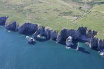  THE GREEN BRIDGE (OF WALES) AND ELEGUG STACKS,...