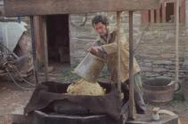 Cider making, Cilgwyn Farm Boughrood, Powys, 1977