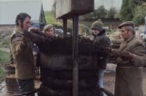 Cider making, Cilgwyn Farm Boughrood, Powys, 1977