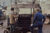 Cider making, Cilgwyn Farm Boughrood, Powys, 1977